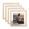 KINLINK 9x9 Picture Frames 4 Pack Natural Solid Wood Square Frames