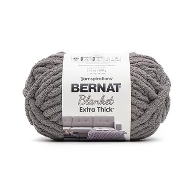 Bernat Blanket Extra Thick Chunky Yarn for Crocheting, Dark Gray