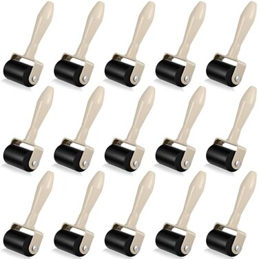 Frienda 15 Pack Rubber Brayer Rollers, 1.4 in Hard Rubber Rollers