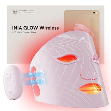INIA GLOW Wireless Red Light Therapy Mask for Face, 850nm NIR, 272 LEDs