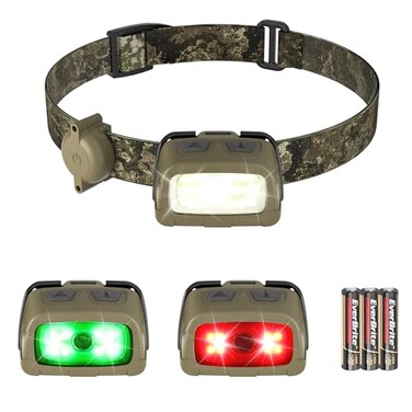 EverBrite 300LM Headlamp with Red Green White Light and Memory Function