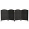 Red Lantern 2 ft. Short Diamond Weave Fiber Folding Screen - Black - 4 Panel