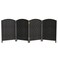 Red Lantern 2 ft. Short Diamond Weave Fiber Folding Screen - Black - 4 Panel