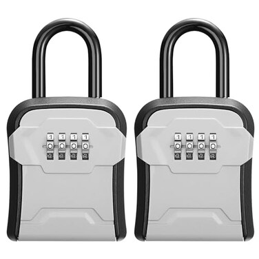 Puroma Key Lock Box for House Keys Combination Lockbox with Code, 2 Gray