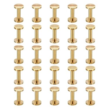 PATIKIL 25 Sets Chicago Screws M4x14mm Slotted Binding Post