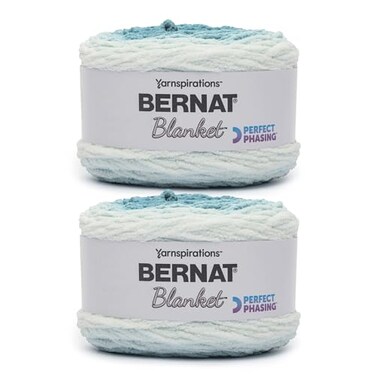 Bernat Blanket Perfect Phasing Soft Crochet Yarn, Deep Teal 2-Pack