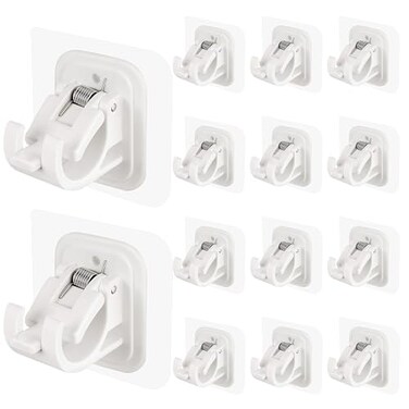 Codoule 14PCS Self Adhesive No Drill Adjustable Curtain Rod Holder Hooks Brackets