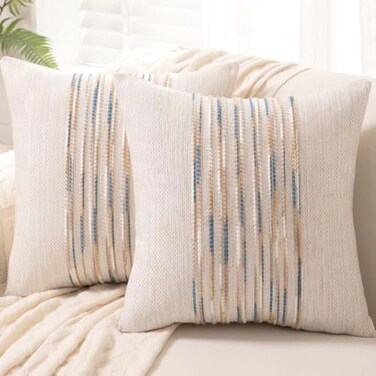 WANLIRD Boho Throw Pillow Covers Decorative Neutral Farmhouse Pillow case
