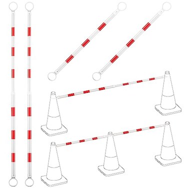 Kanayu 4 Pcs Retractable Cone Bar 4-6.9 ft Reflective