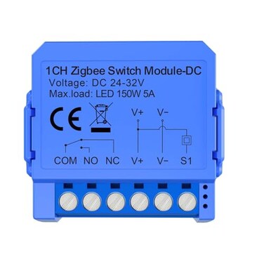 MHCOZY 1CH Dry Contact Passive Output Wi-Fi Switch Module,Input DC 24-32V, Tuya app Remote Control Lights Gate Opener,Compatible with Alexa