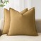Foindtower Linen Solid Decorative Throw Pillow Covers 18x18 Honey Mustard