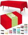 Pureegg Plastic Table Cloth Disposable 10 Pack, 54 x 108 Inch Table Cloths, Valentines Day, Thanksgiving, Christmas Decorations, Fall Tablecloths, Rectangle, Plastic Cover, LeakproofSturdy, Red
