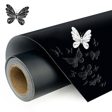 HYPERTAI Matte Black Permanent Vinyl Roll, 12" x 11 FT