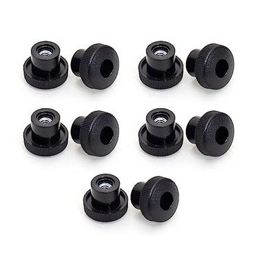 POWERTEC 10 Pack 1/4"-20 Round Knobs, Threaded Clamping Knobs for T TrackTable Saw Accessories, Featherboard, Woodworking Jigs on Miter Saw, Router Table, Drill Press (QNB3004-P2