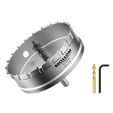 Mollom 4-1/4" (108mmHeavy Duty Carbide Hole Saw with 2 Pilot Bits
