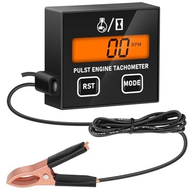 Linkstyle Small Engine Tachometer, Backlight Digital Tachometer Tach Gauge Meter with Clip, Inductive Hour RPM Meter for 2 Stroke 4 Stroke Small Engine