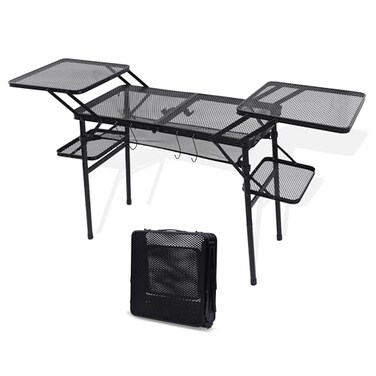 Nice C Camping Metal Table, Compact Outdoor Folding Tailgate Grill Table