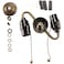 Bieye SC07 E26 2-Light Socket Cluster with Pull Chains, Antique Brass