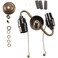 Bieye SC07 E26 2-Light Socket Cluster with Pull Chains, Antique Brass