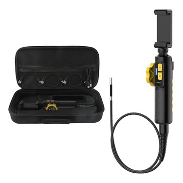 AUTOOL Borescope Camera with Light, 210° Two-Way Endoscope Inspection Camera, 6.45mm Steering Len, 6 LED Light, HD 1080P Video Borescope Compatible with Android and iOS Phone with 3FT Snake Cable