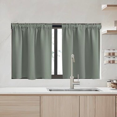 RYB HOME Small Window Curtains, Blackout Curtains for Kitchen Bathroom