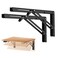 Ravinte Matte Black Folding Shelf Brackets, 16 Inch, 2 Pack