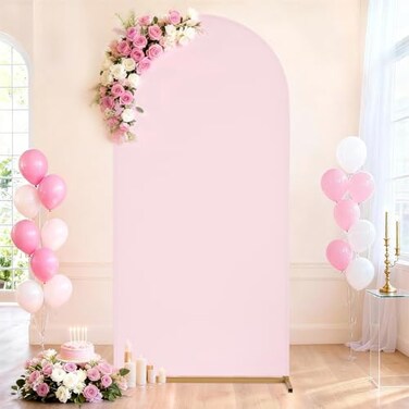 SoarDream Pink Arch Backdrop Cover Spandex Fitted 5FT Pink Wedding Arch Covers