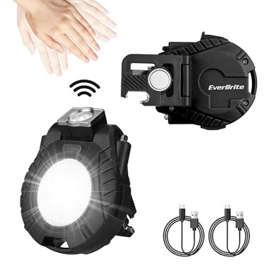 EverBrite 2 Pack COB Keychain Light, 180° Stand, ClipBottle Opener