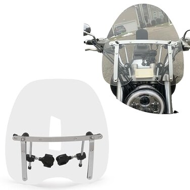ECOTRIC 18"x16" Clear Universal Windshield Compatible with Harley Davidson