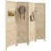 HOMCOM 4 Panel Pegboard Display Room Divider, 4.7' Tall Wood Folding Privacy Screen, Partition Wall Divider for Home Office, Natural