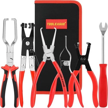 TOOLEAGUE 6Pcs Fuel Line Pliers Set for Auto Maintenance with Storage Case