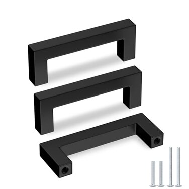 Goldenwarm 10 Pack 3" Black Kitchen Cabinet Handles Drawer Pulls