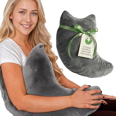 AbleUplift Rotator Cuff Pillow Side-Sleeper Shoulder Arm Support, Washable Cover, Gray