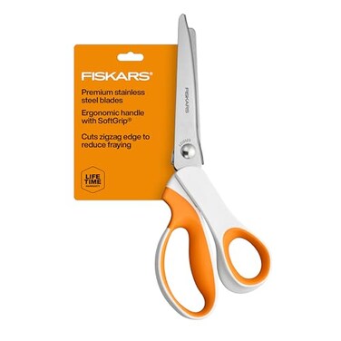 Fiskars 9.5" SoftGrip Pinking Shears for Fabric Cutting w/Ergonomic Handle