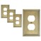 treewell 4-Pack Zinc Alloy Single Duplex Outlet Cover Plate, Solid Receptacle Cover