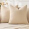 MIULEE Beige Chenille Couch Throw Pillow Covers, 18x18