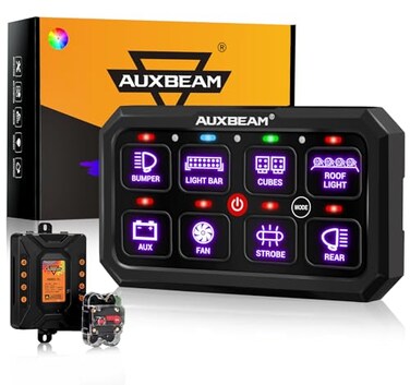 Auxbeam 8 Gang Switch Panel RB80XL 5In Large 3 Modes Easy Installation