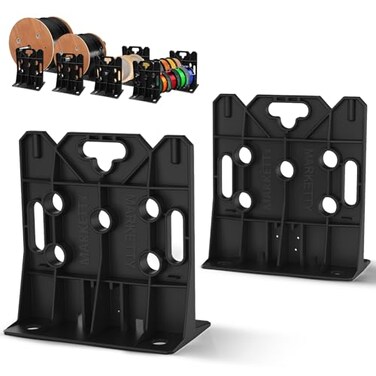 MARKETTY Multi Purpose Wire Dispenser, Cable/Wire Spool Rack, Wire Spool Caddy, Holds Spools Up to 34" In Diameter, Load Capacity 330 LBS, 1 Pair (BLACK