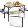 Titanker Folding Camping Table 3ft, Folding Picnic Table, Large Camp Table Portable with Extra Side RacksStorage Net, Outdoor Patio Table, RV/Car Camping Essentials, Aluminum LightSolid