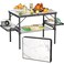 Titanker Folding Camping Table 3ft, Folding Picnic Table, Large Camp Table Portable with Extra Side RacksStorage Net, Outdoor Patio Table, RV/Car Camping Essentials, Aluminum LightSolid