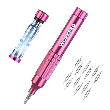 WORKPRO 24 in 1 Multi Bit Mini Screwdriver Set Magnetic, Pink