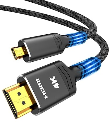 Highwings 4K Micro HDMI to HDMI Cable, 4K@60Hz, 6 FT Black Micro HDMI Cord