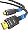 Highwings 4K Micro HDMI to HDMI Cable Black 3 FT, 4K@60Hz