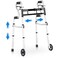 Delog Narrow Folding Walker for Seniors, 3 in 1 Folding Walker with 5” Front Wheels Width Adjustable Compact Standard Walker Support Up to 350lbs (Black