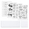 UCEC 4 Pcs Words Clear Stamps with 2 Blocks, Silicone Stamp for Card Making
