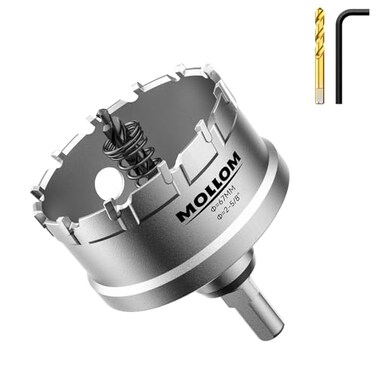 Mollom 2-5/8" (67mmHeavy Duty Carbide Hole Saw with 2 Pilot Bits