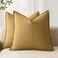 Foindtower Linen Solid Decorative Throw Pillow Covers 20x20 Honey Mustard
