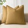 Foindtower Linen Solid Decorative Throw Pillow Covers 24x24 Honey Mustard