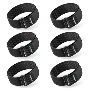 Trilancer Elastic Cinch Straps with Anti-Slip Strips, 14'' x 2'' (6 Pack