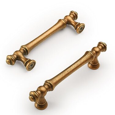 Amerdeco 10 Pack Antique Brass Cabinet Pulls 3.75